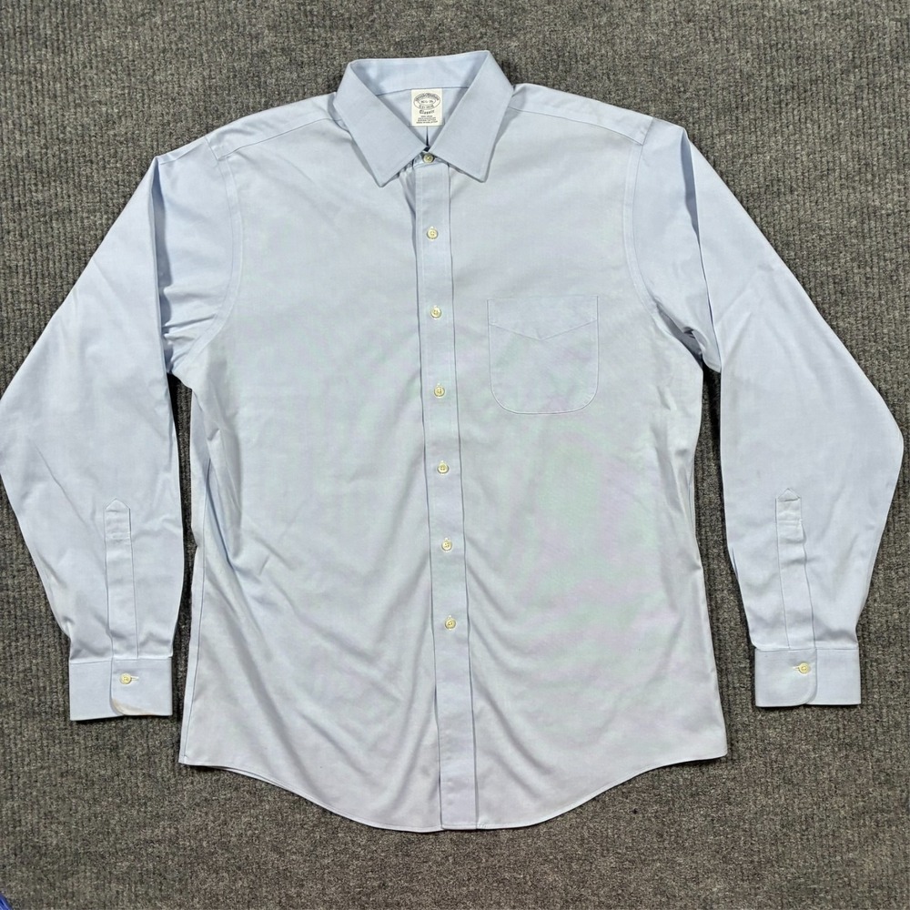 Brooks Brothers Mens Dress Shirt Size 16.5-36 Blue Classic Non Iron Long Sleeve